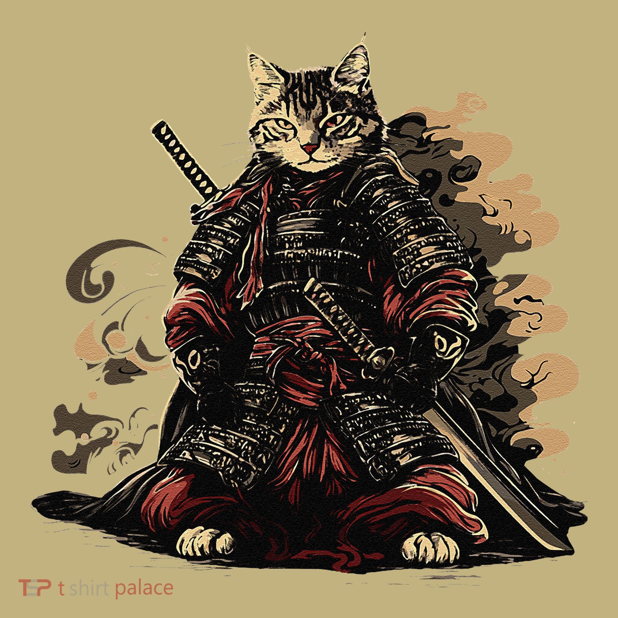 Samurai Cat Japanese Graphic Art Anime Warrior Cat Lover Sweatshirt