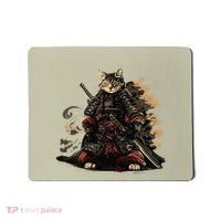 Samurai Cat Japanese Graphic Art Anime Warrior Cat Lover Mousepad thumb 0