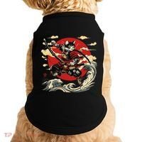 Samurai Cat Japanese Graphic Art Anime Warrior Cat Lover Doggie Tank thumb 0