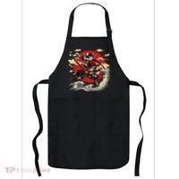 Samurai Cat Japanese Graphic Art Anime Warrior Cat Lover Apron thumb 0