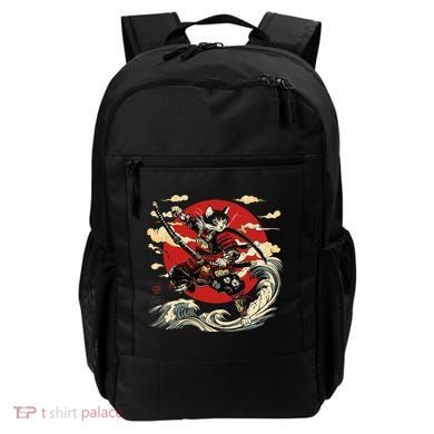 Samurai Cat Japanese Graphic Art Anime Warrior Cat Lover Backpack