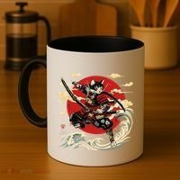 Samurai Cat Japanese Graphic Art Anime Warrior Cat Lover Coffee Mug thumb 4
