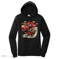 Samurai Cat Japanese Graphic Art Anime Warrior Cat Lover Women's Hoodie thumb 0
