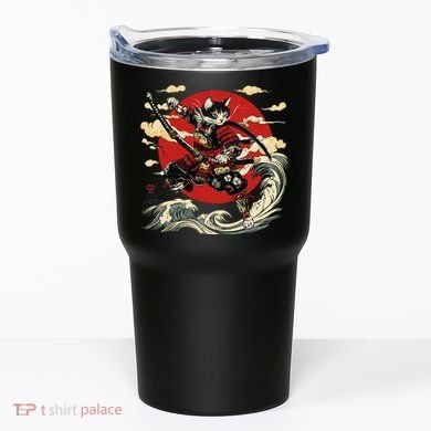 Samurai Cat Japanese Graphic Art Anime Warrior Cat Lover Tumbler