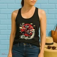 Samurai Cat Japanese Graphic Art Anime Warrior Cat Lover Women's Tank Top thumb 2