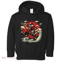 Samurai Cat Japanese Graphic Art Anime Warrior Cat Lover Toddler Hoodie thumb 0