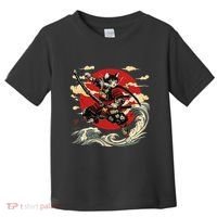 Samurai Cat Japanese Graphic Art Anime Warrior Cat Lover Toddler T-Shirt thumb 0