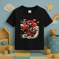 Samurai Cat Japanese Graphic Art Anime Warrior Cat Lover Toddler T-Shirt thumb 3