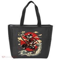 Samurai Cat Japanese Graphic Art Anime Warrior Cat Lover Tote Bag thumb 0