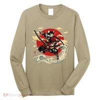 Samurai Cat Japanese Graphic Art Anime Warrior Cat Lover Long Sleeve Shirt thumb 0