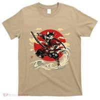 Samurai Cat Japanese Graphic Art Anime Warrior Cat Lover T-Shirt thumb 0