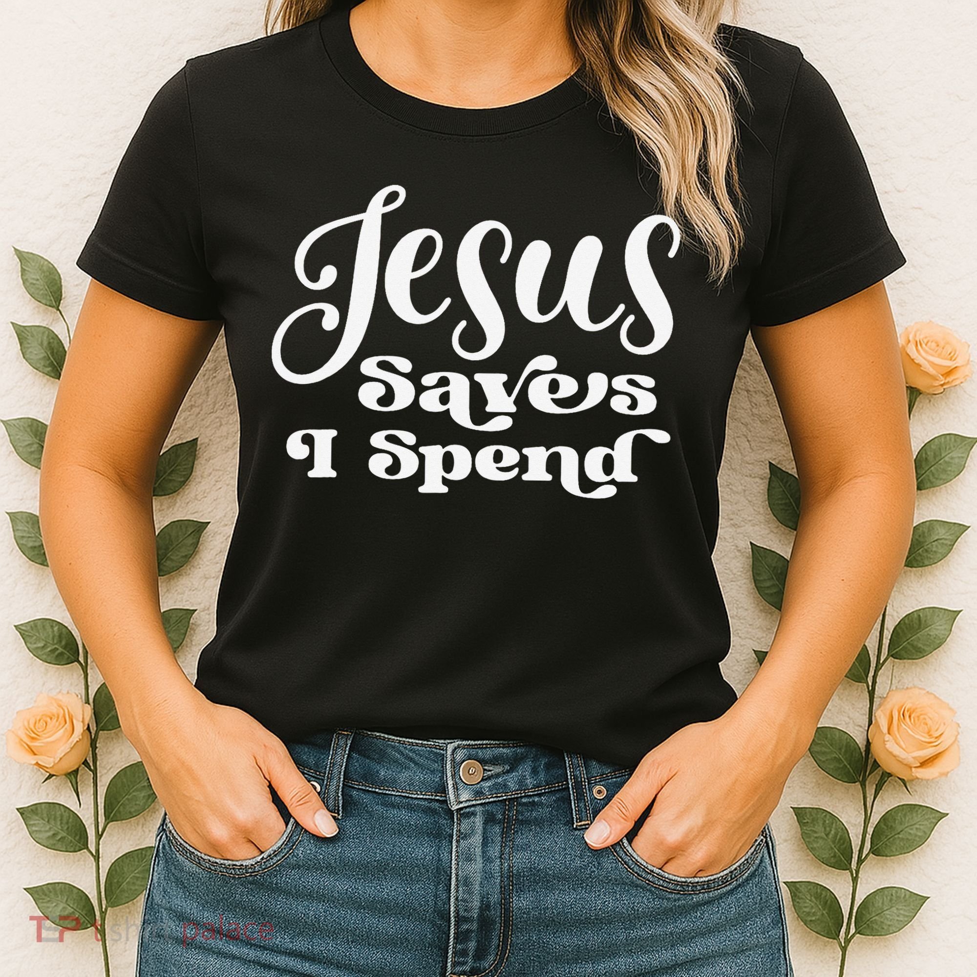 Sassy Christian Jesus Saying - Jesus Saves I Spend Women's T-Shirt