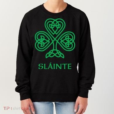 Slainte Celtic Knot Irish Shamrock Women's Sweatshirt