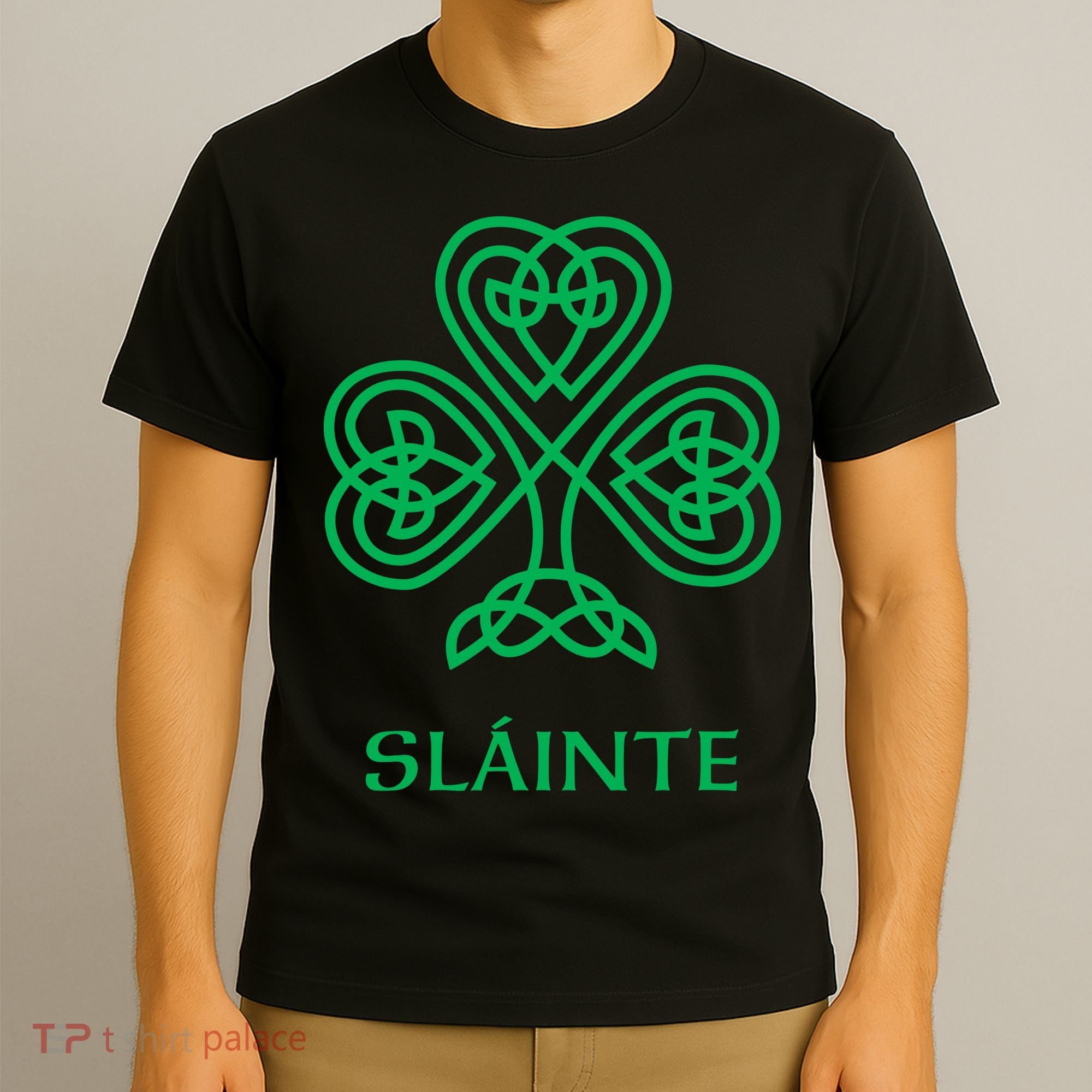 Slainte Celtic Knot Irish Shamrock T-Shirt