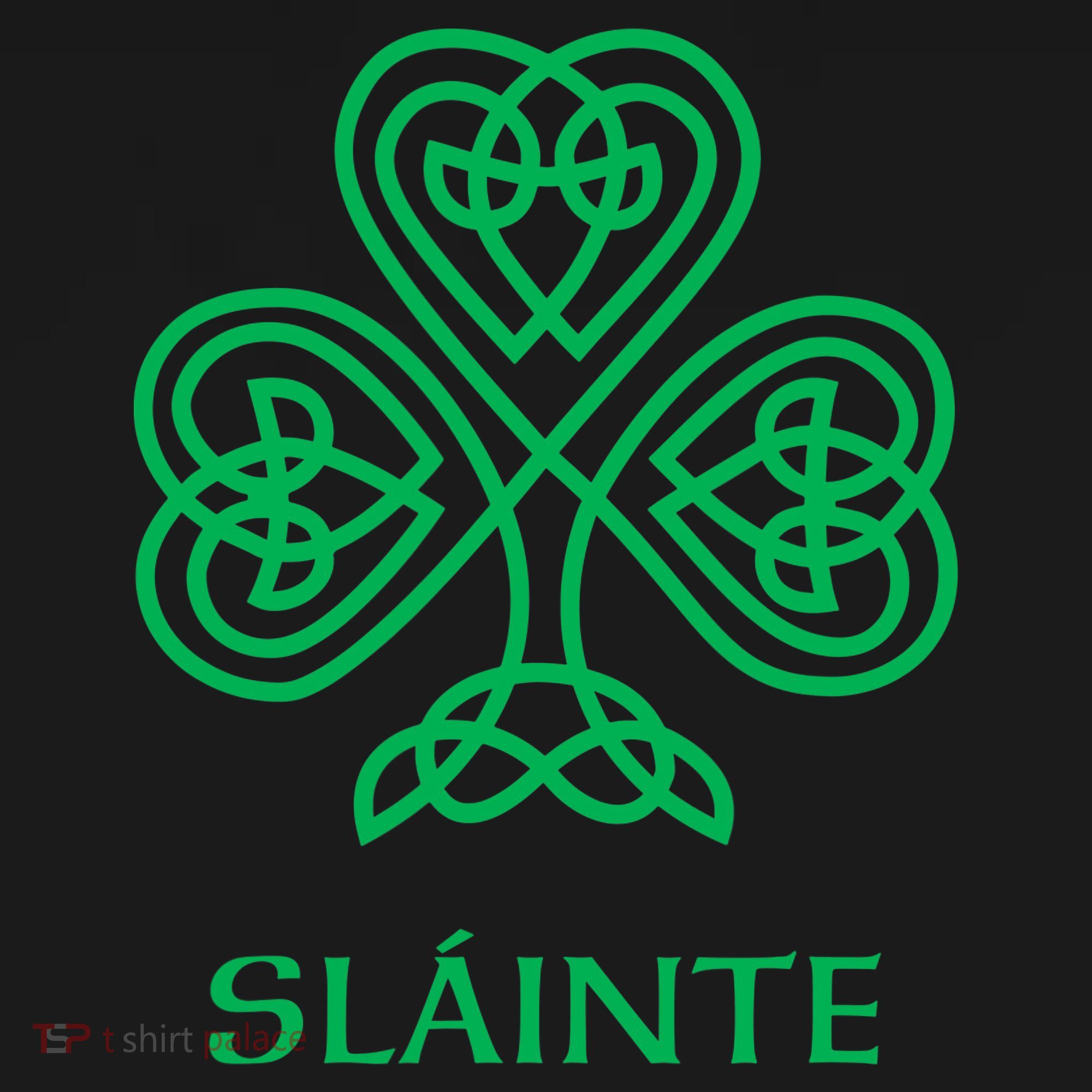 Slainte Celtic Knot Irish Shamrock Button