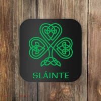 Slainte Celtic Knot Irish Shamrock Coaster thumb 0