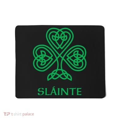 Slainte Celtic Knot Irish Shamrock Mousepad