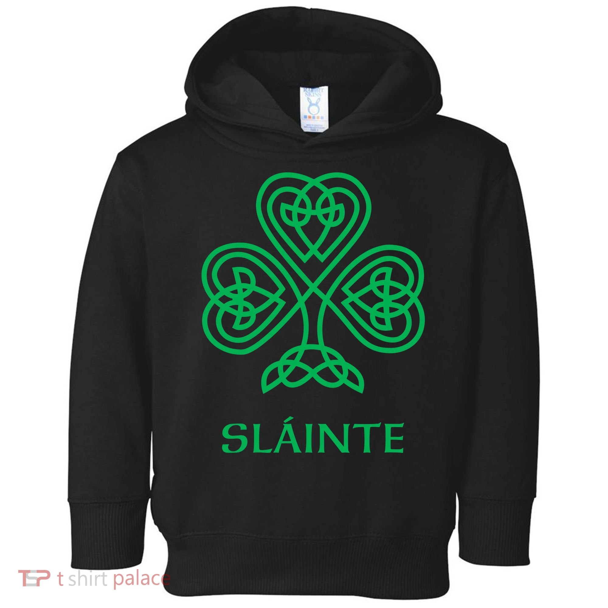 Slainte Celtic Knot Irish Shamrock Toddler Hoodie