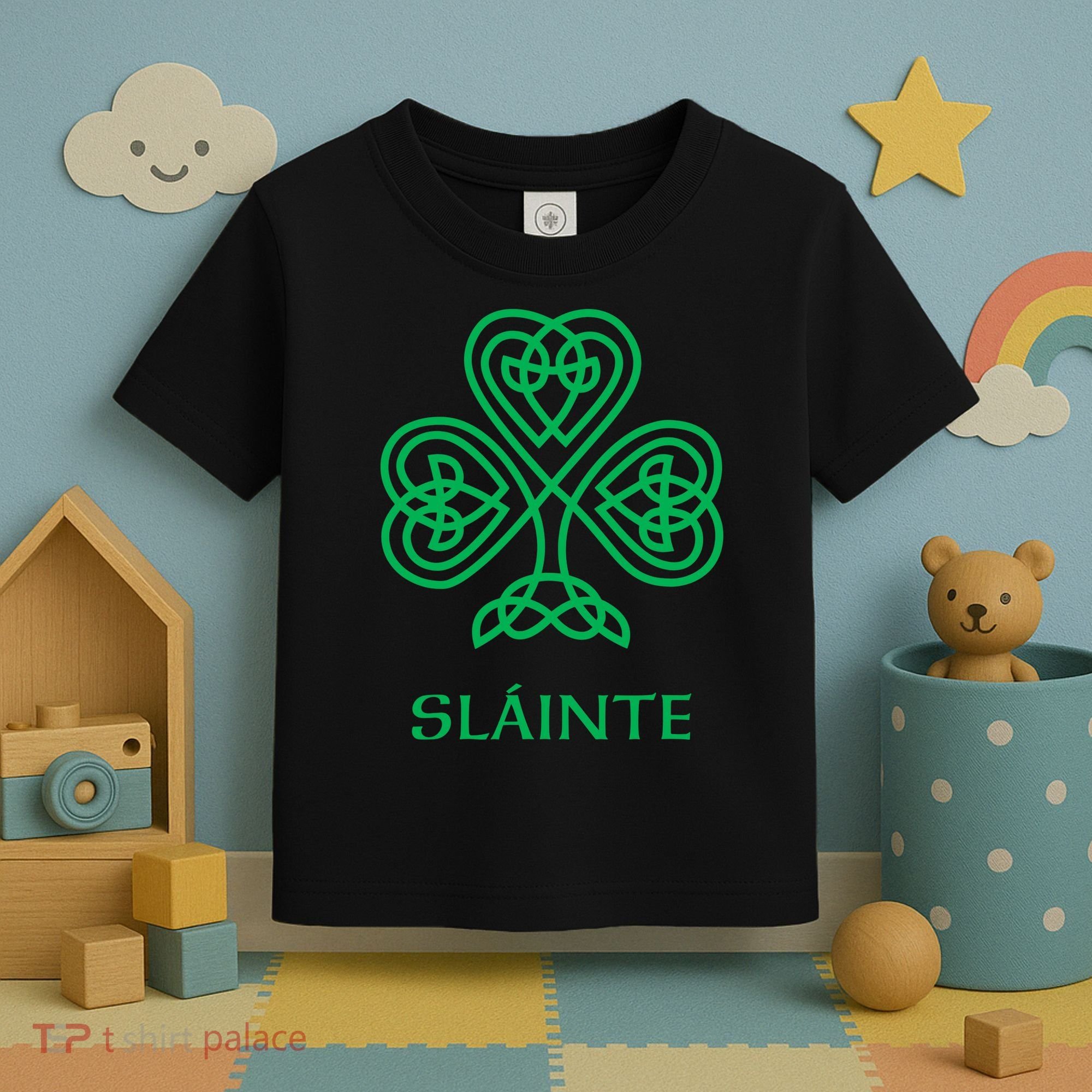 Slainte Celtic Knot Irish Shamrock Toddler T-Shirt