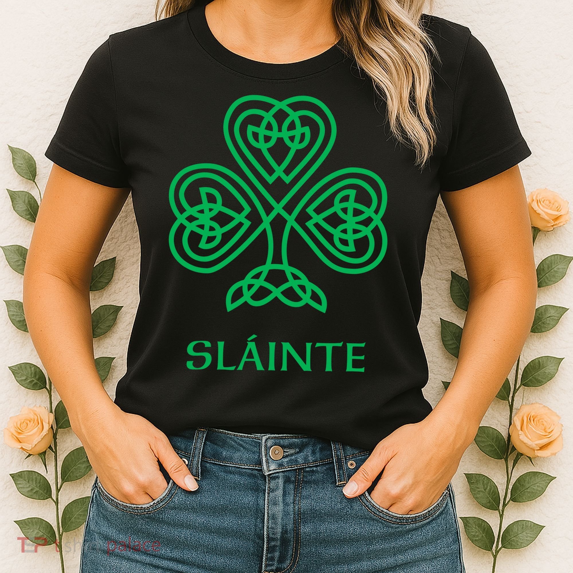 Slainte Celtic Knot Irish Shamrock Women's T-Shirt