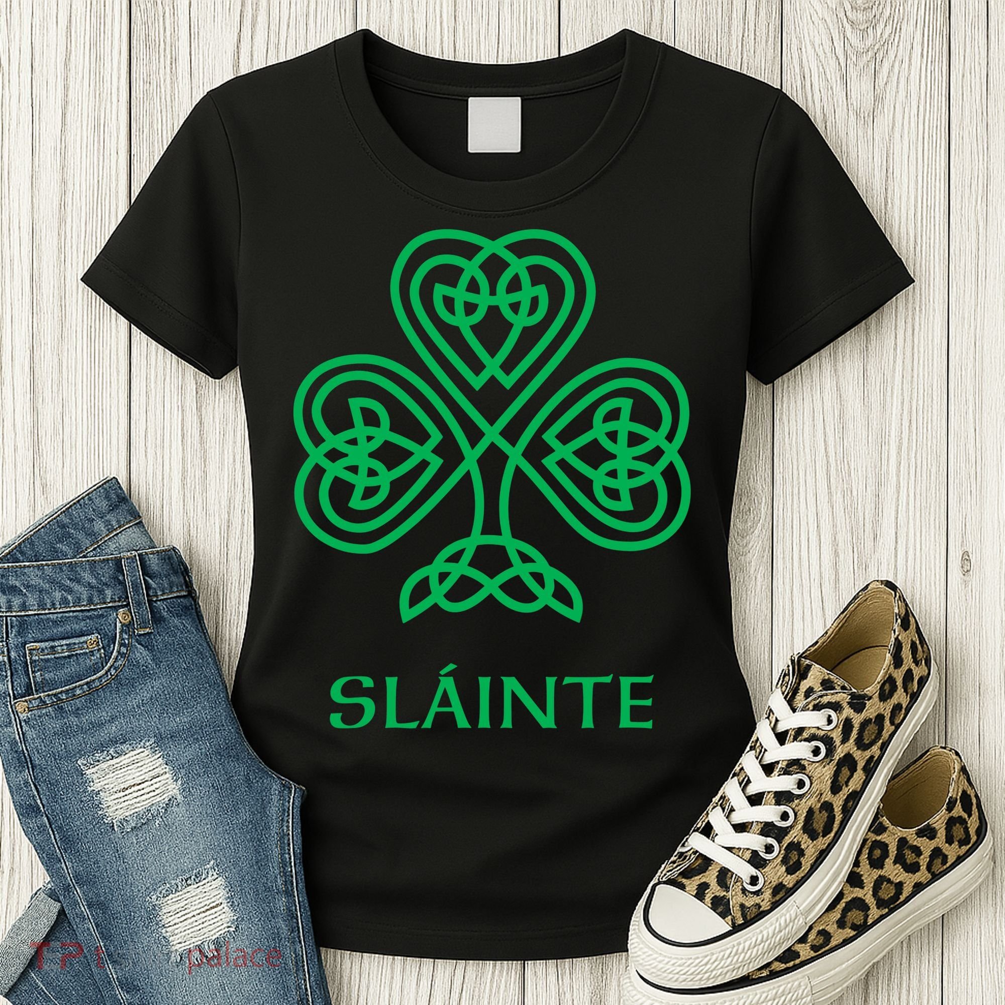 Slainte Celtic Knot Irish Shamrock Women's T-Shirt