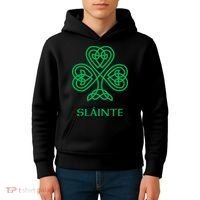 Slainte Celtic Knot Irish Shamrock Kids Hoodie thumb 4