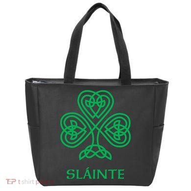 Slainte Celtic Knot Irish Shamrock Bag