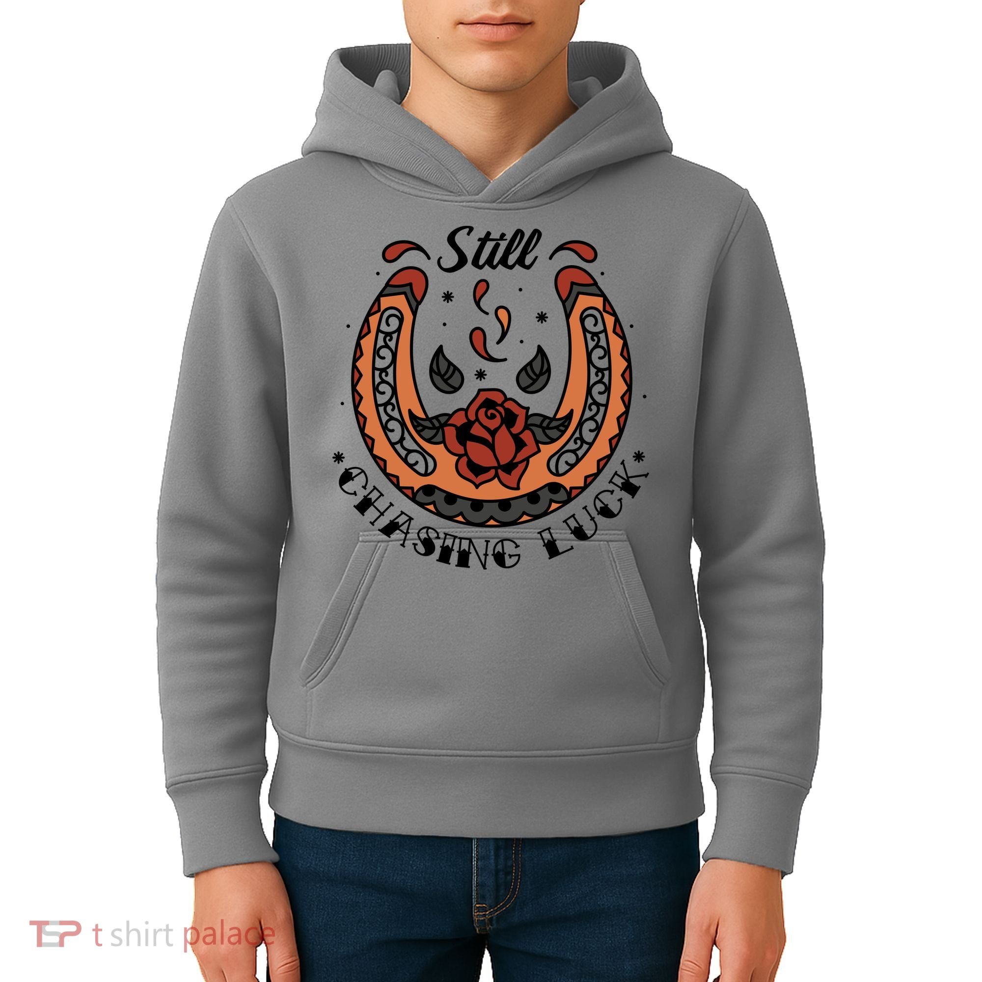 Still Chasing Luck Horseshoe Kids Hoodie