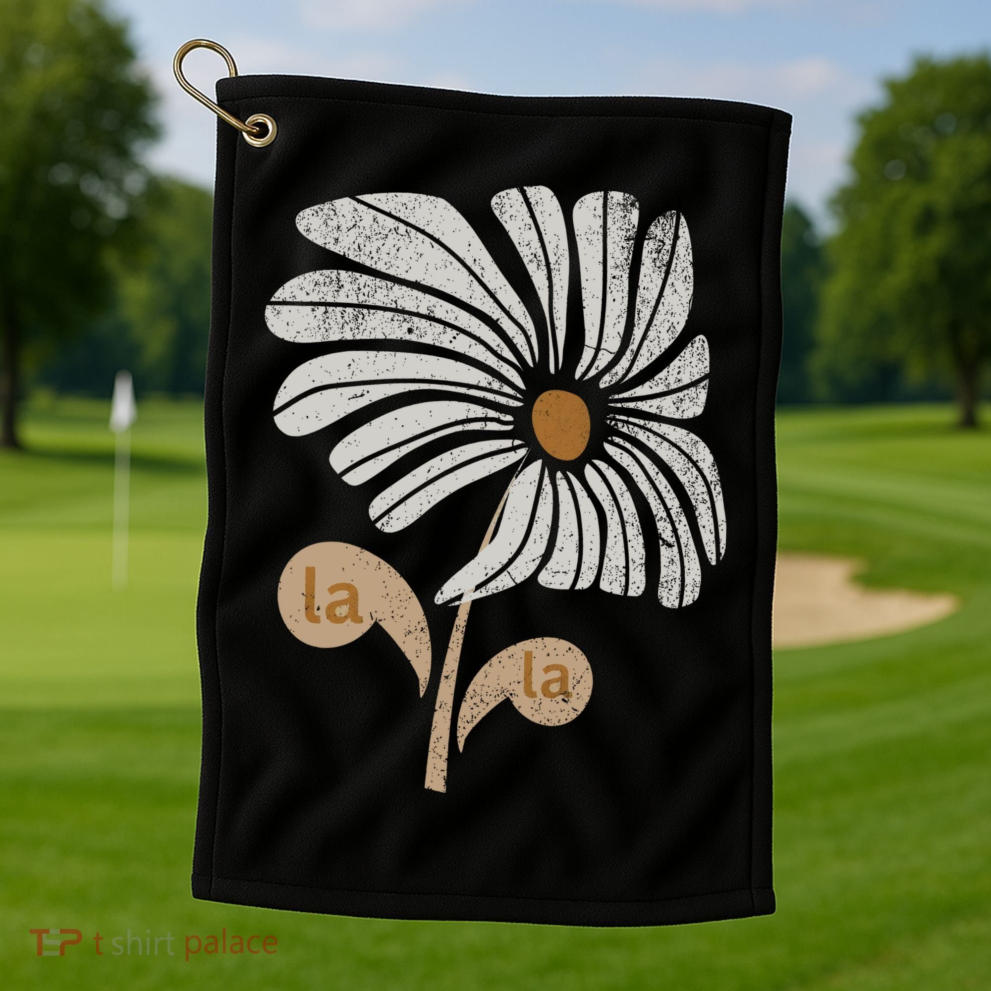 Subtle Comma La Flower Golf Towel