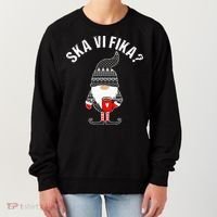 Scandinavian Coffee Lover Ska Vi Fika Tomte Gnome Nordic Women's Sweatshirt thumb 0