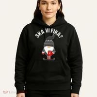 Scandinavian Coffee Lover Ska Vi Fika Tomte Gnome Nordic Hoodie thumb 5