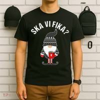 Scandinavian Coffee Lover Ska Vi Fika Tomte Gnome Nordic T-Shirt thumb 6