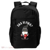 Scandinavian Coffee Lover Ska Vi Fika Tomte Gnome Nordic Backpack thumb 0