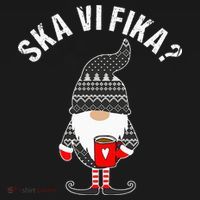 Scandinavian Coffee Lover Ska Vi Fika Tomte Gnome Nordic Women's Hoodie thumb 2