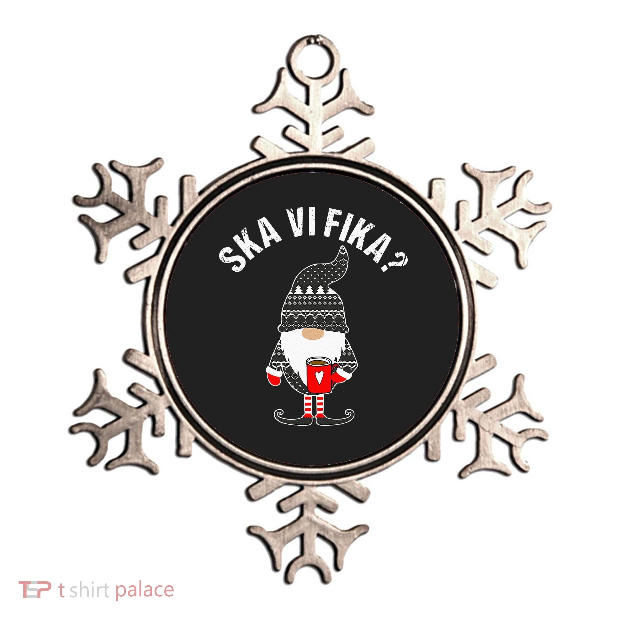 Scandinavian Coffee Lover Ska Vi Fika Tomte Gnome Nordic Ornament