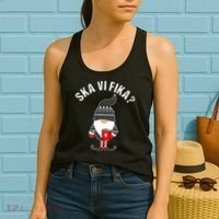 Scandinavian Coffee Lover Ska Vi Fika Tomte Gnome Nordic Women's Tank Top thumb 2