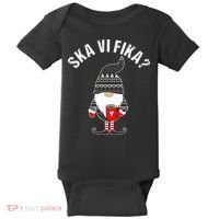 Scandinavian Coffee Lover Ska Vi Fika Tomte Gnome Nordic Baby Bodysuit thumb 0