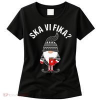 Scandinavian Coffee Lover Ska Vi Fika Tomte Gnome Nordic Women's T-Shirt thumb 0