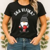 Scandinavian Coffee Lover Ska Vi Fika Tomte Gnome Nordic Women's T-Shirt thumb 2