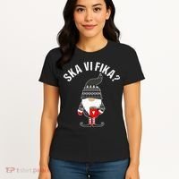 Scandinavian Coffee Lover Ska Vi Fika Tomte Gnome Nordic Women's T-Shirt thumb 4