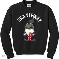 Scandinavian Coffee Lover Ska Vi Fika Tomte Gnome Nordic Kids Sweatshirt thumb 0