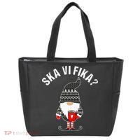 Scandinavian Coffee Lover Ska Vi Fika Tomte Gnome Nordic Tote Bag thumb 0