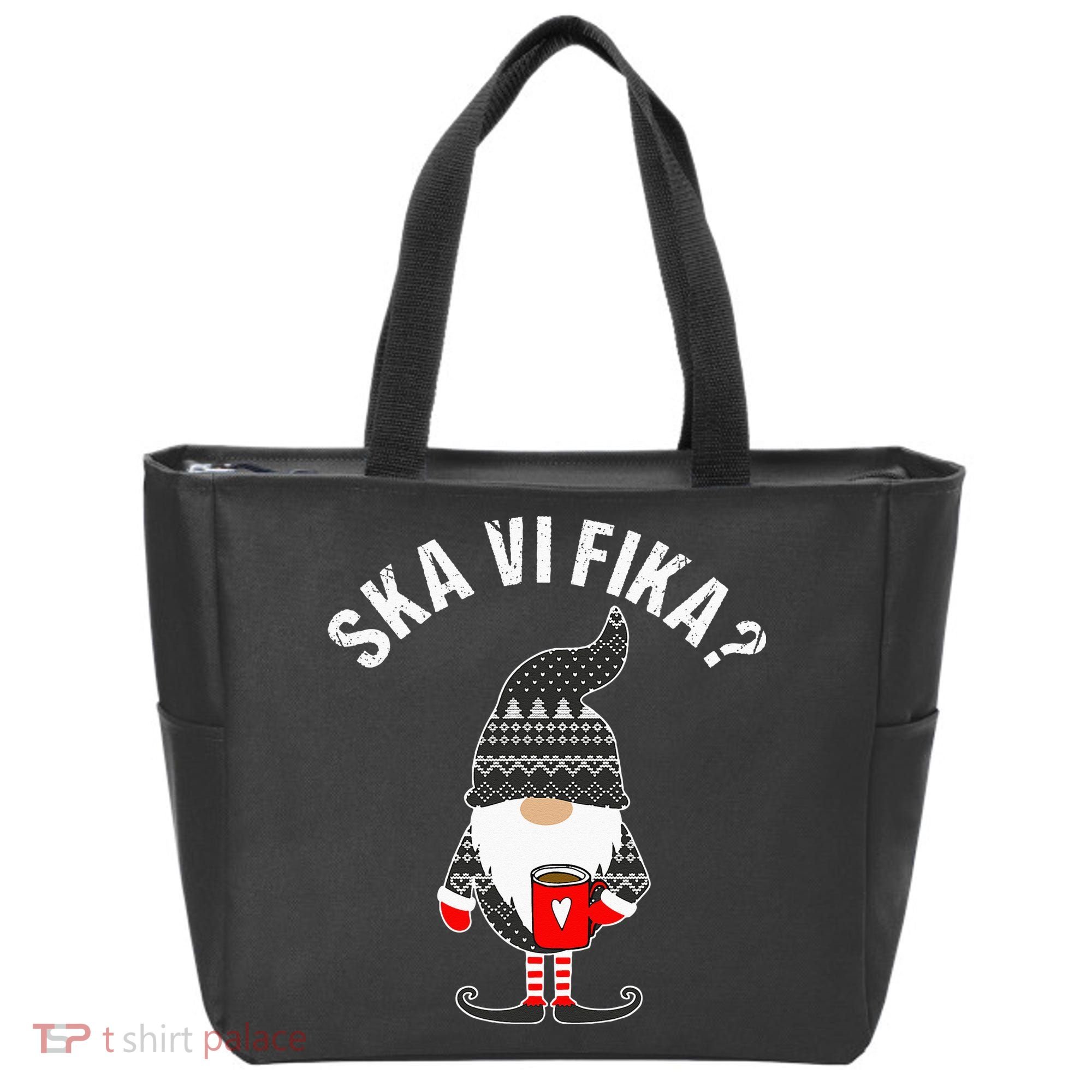 Scandinavian Coffee Lover Ska Vi Fika Tomte Gnome Nordic Tote Bag
