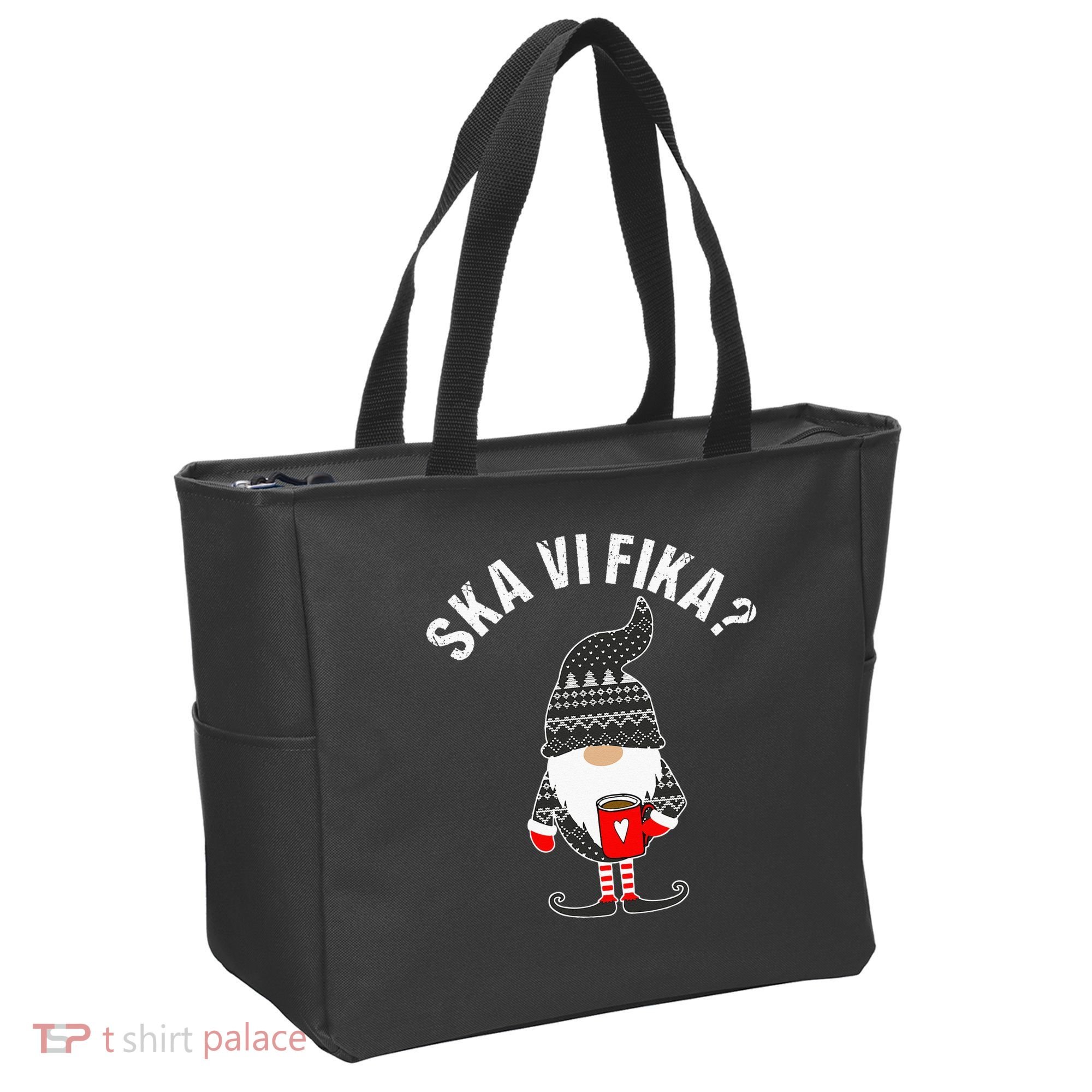 Scandinavian Coffee Lover Ska Vi Fika Tomte Gnome Nordic Tote Bag