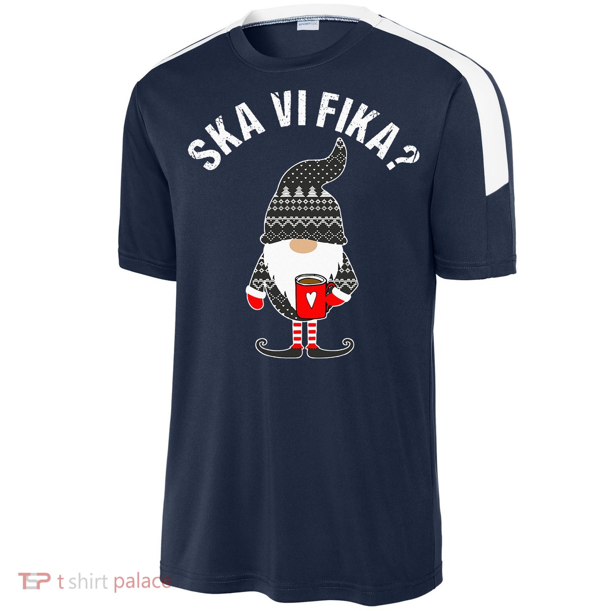 Scandinavian Coffee Lover Ska Vi Fika Tomte Gnome Nordic Sport-Tek Competitor United Soccer Jersey