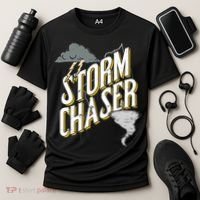 Storm Chaser Lightning | Tornado Hurricane | Storm Chasing Cooling Performance Crew T-Shirt thumb 3