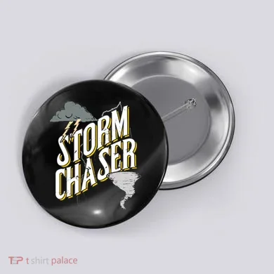 Storm Chaser Lightning | Tornado Hurricane | Storm Chasing Button