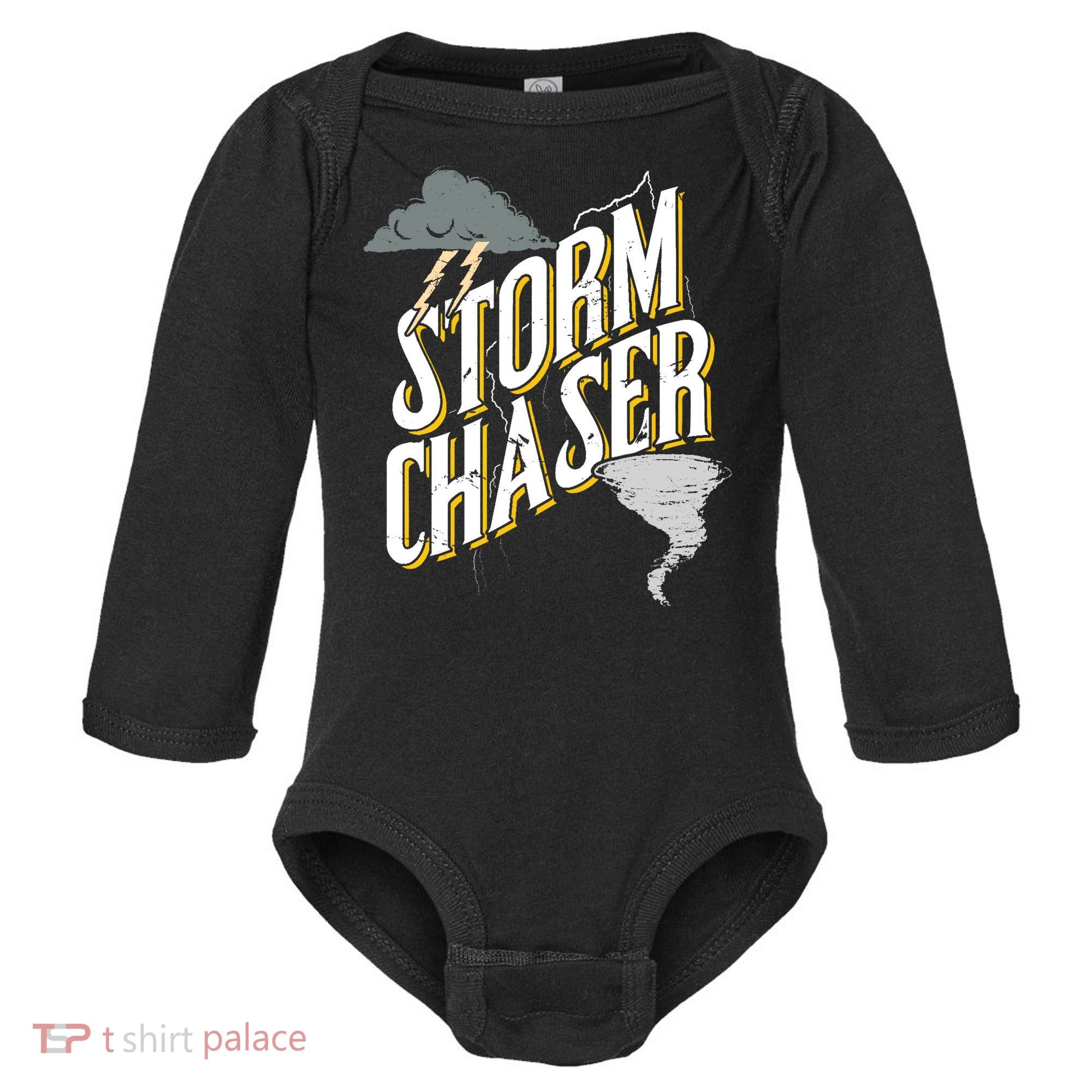 Storm Chaser Lightning | Tornado Hurricane | Storm Chasing Baby Long Sleeve Bodysuit