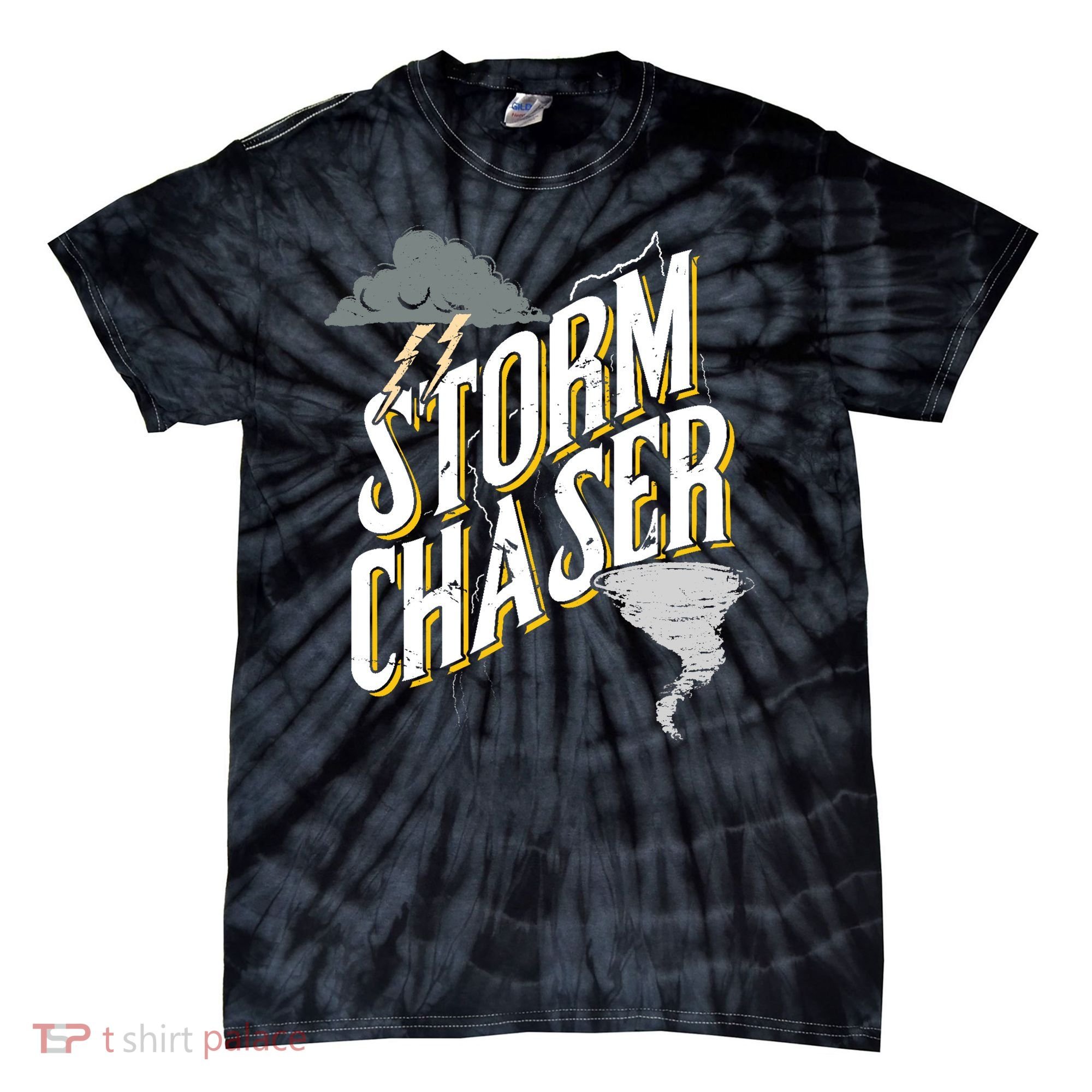 Storm Chaser Lightning | Tornado Hurricane | Storm Chasing Tie-Dye T-Shirt