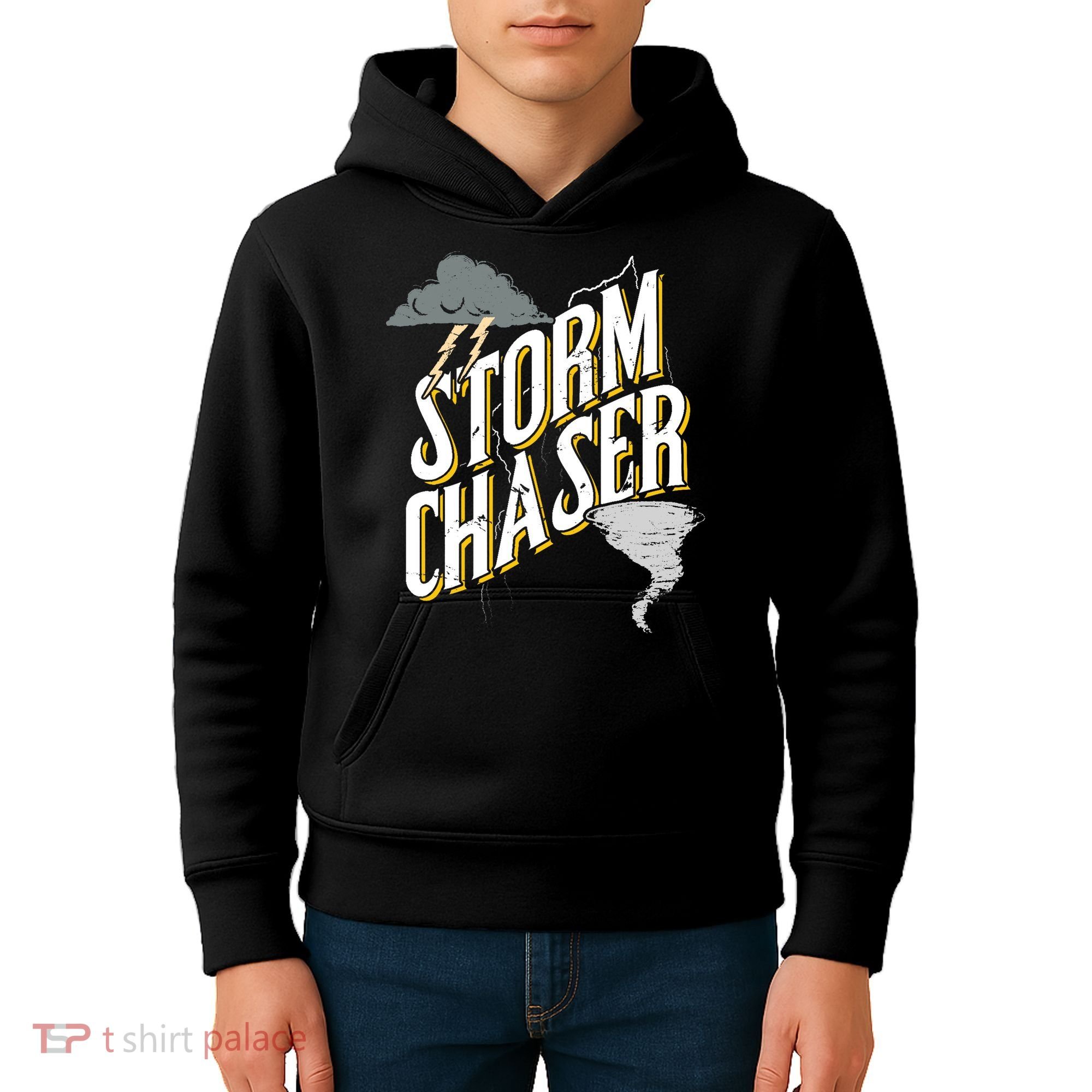 Storm Chaser Lightning | Tornado Hurricane | Storm Chasing Kids Hoodie